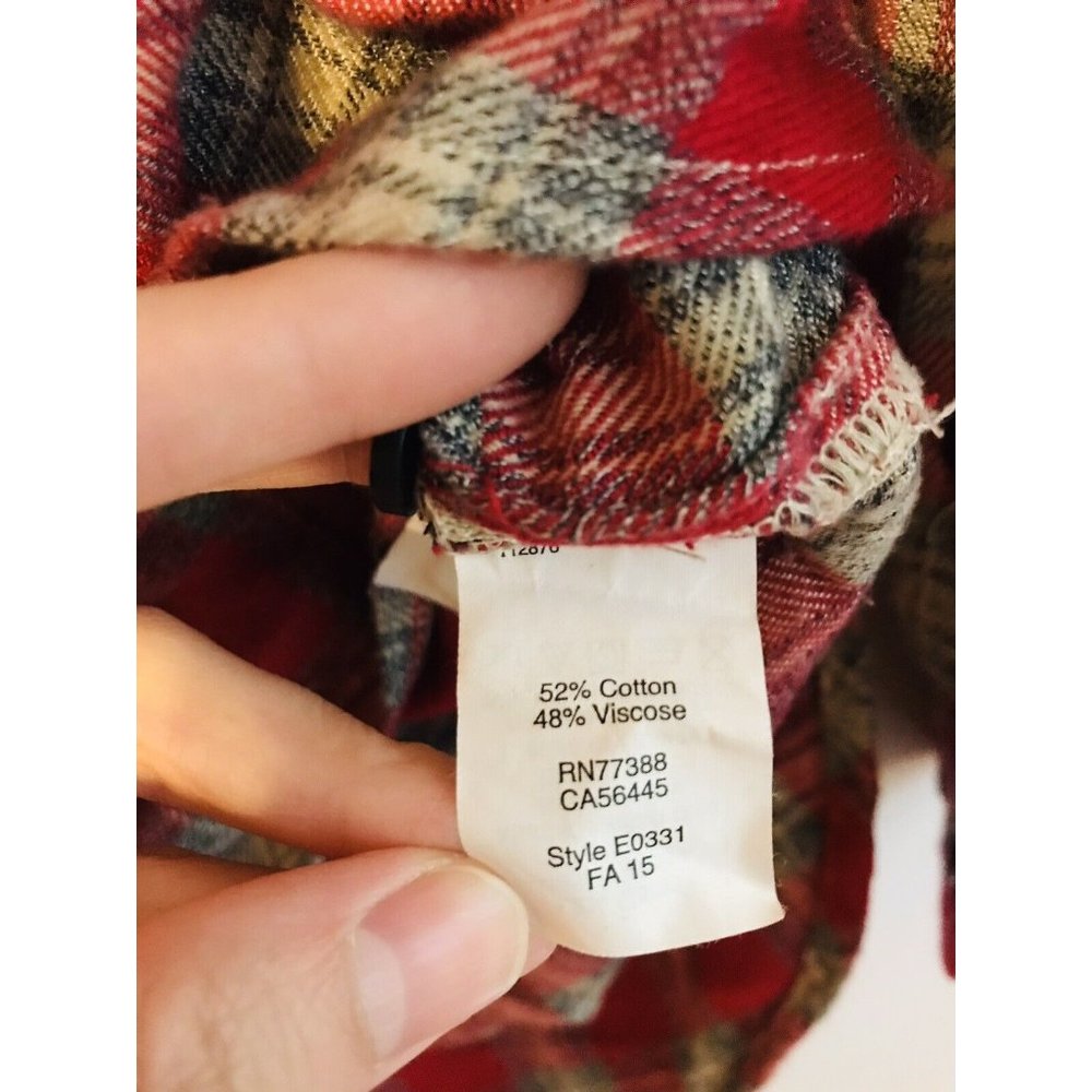 Madewell Women's Small Red & Pink Button Down Flannel Plaid Long Sleeve Shirt - Picture 5 of 5